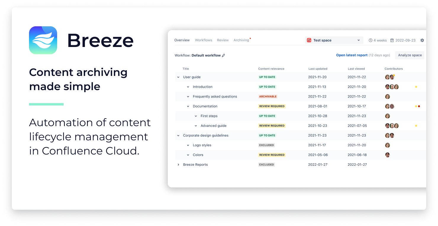 Breeze - content archiving made simple for Confluence Cloud