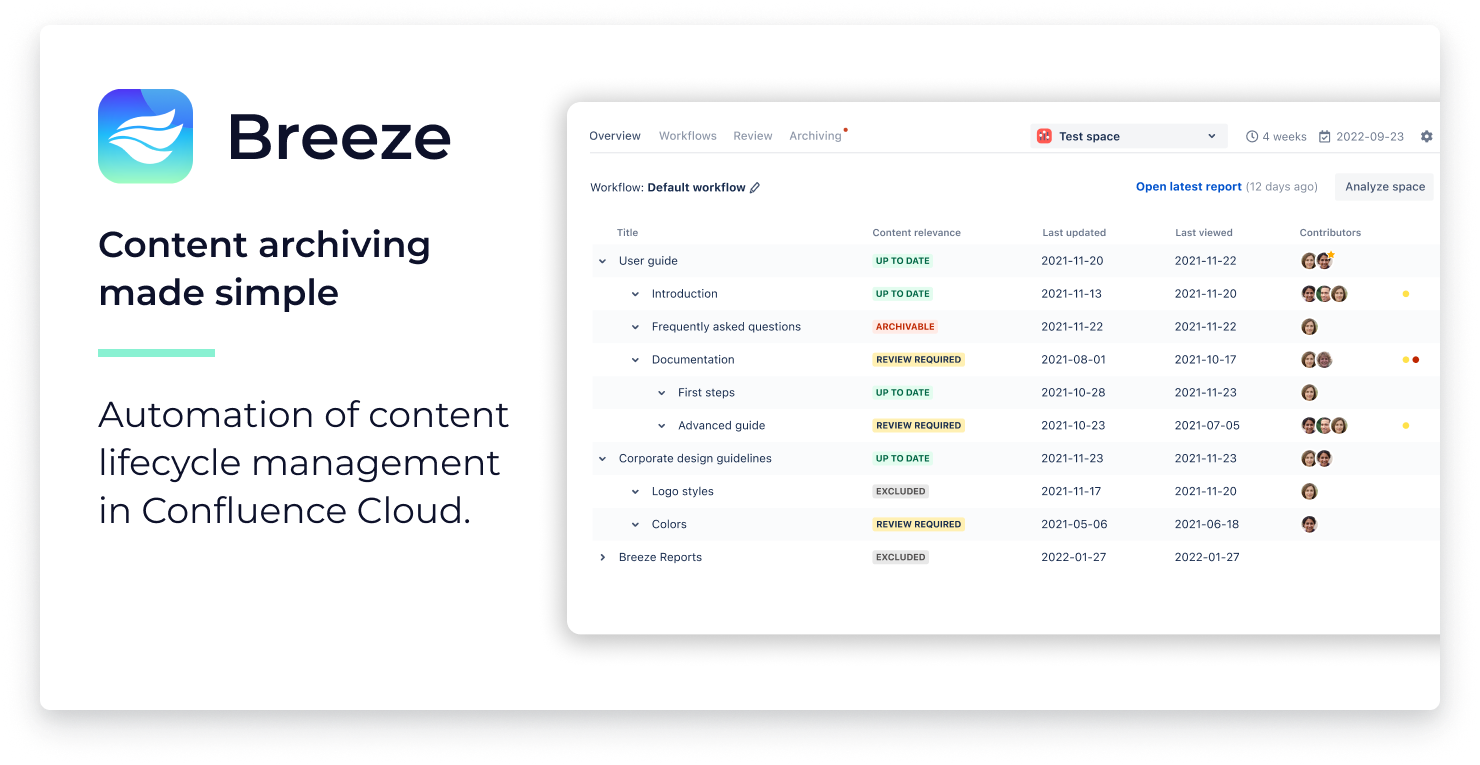 Breeze - content archiving made simple for Confluence Cloud