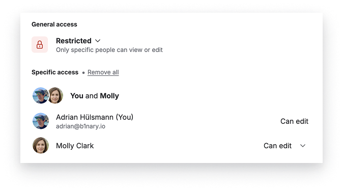 Restricted permissions of a Confluence page