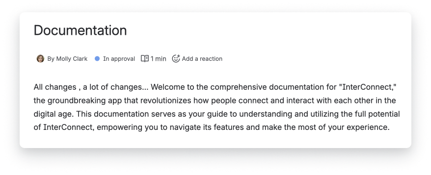 Using Confluence's native page status