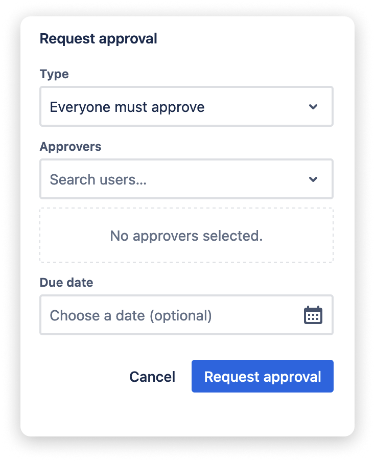 Specifying details of the approval process