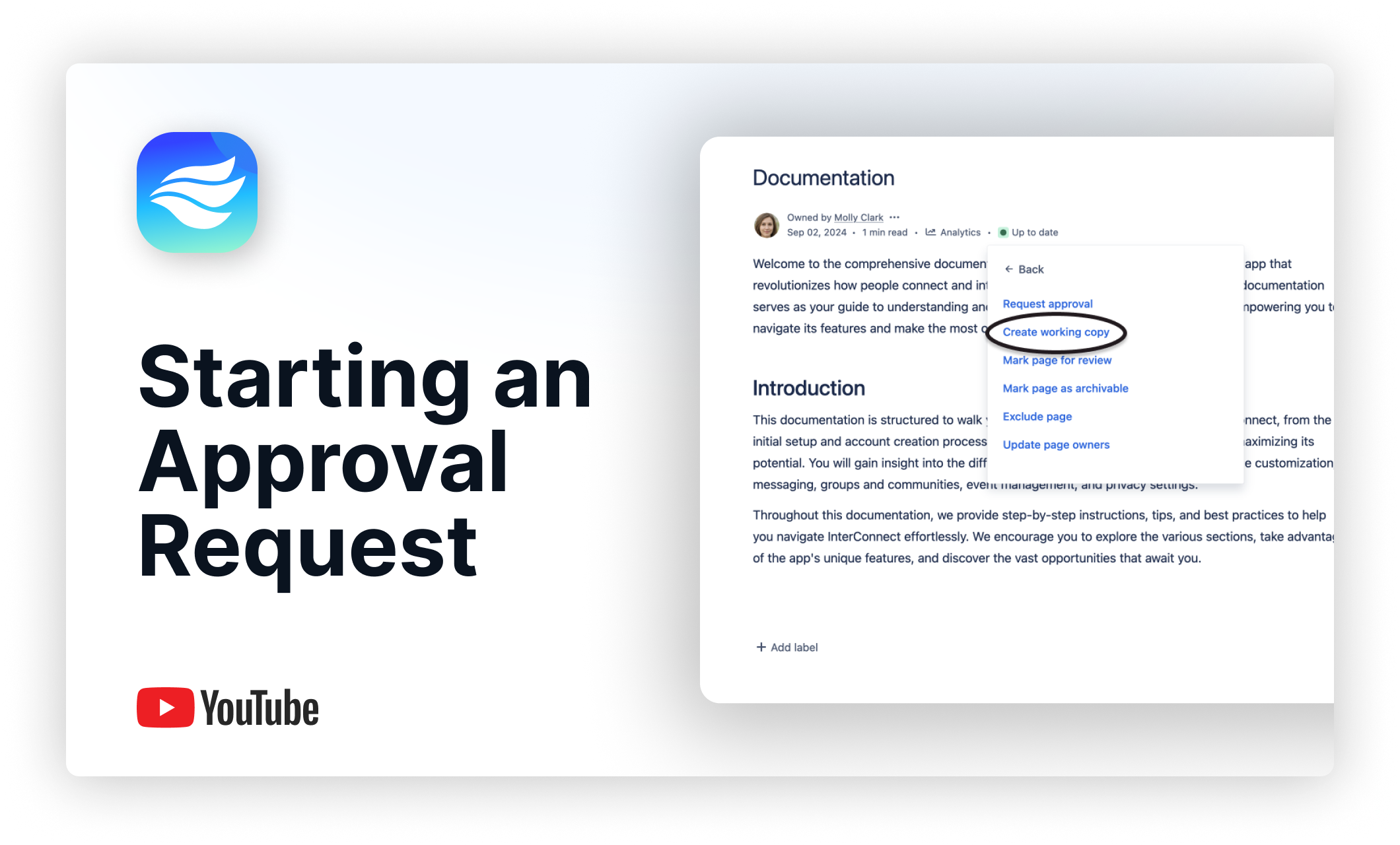 Youtube thumbnail for the video on how to start an approval request