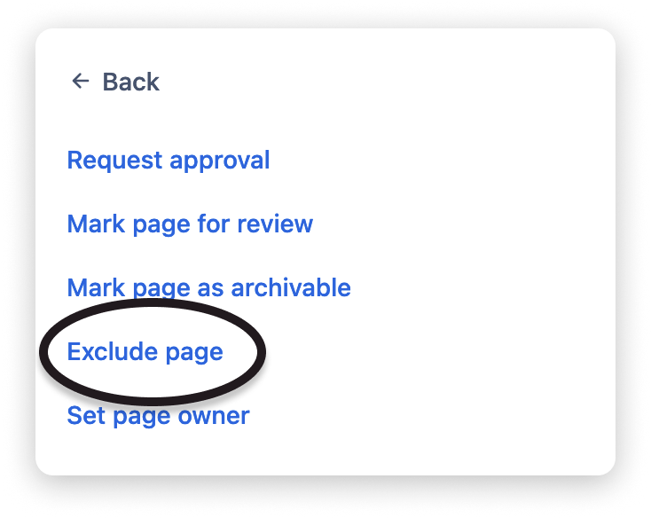 Select 'exclude page'