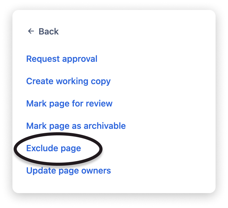 Select 'exclude page'