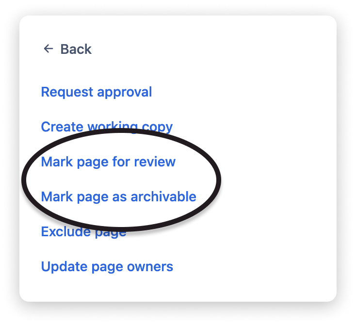 The opened dot menu of the review dialog