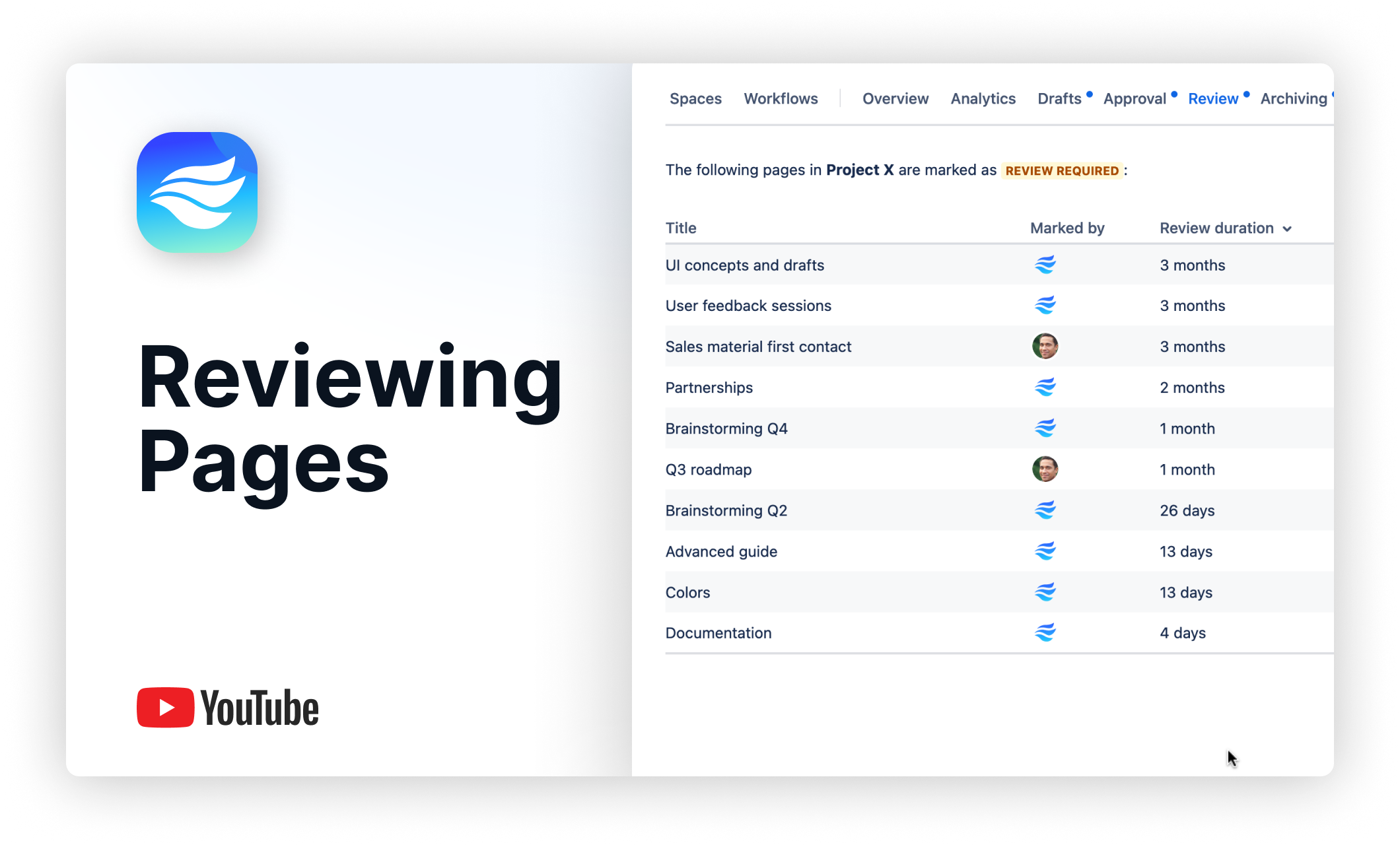 Youtube thumbnail for the video on how to review Confluence pages with Breeze Document Management