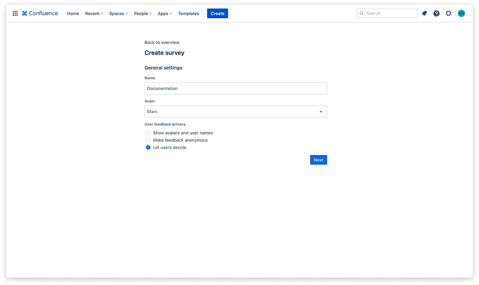 General survey settings